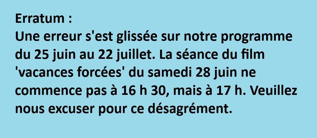 actualité Erratum